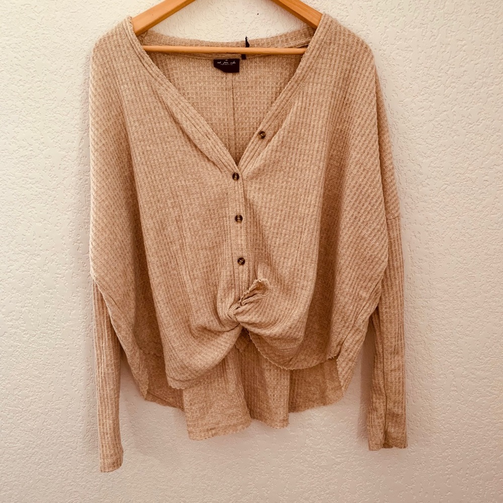 UO Oversized Thermal Button Up